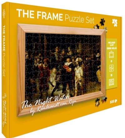 The Frame | De Nachtwacht van Rembrandt van Rijn | Puzzelset met houten frame | 500 stukjes