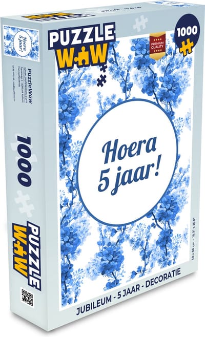 Puzzel Jubileum - 5 Jaar - Decoratie - Legpuzzel - Puzzel 1000 stukjes volwassenen