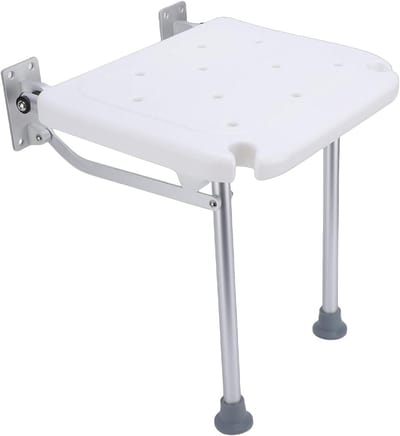 Opvouwbare Douchestoel - Douchezitje Wandmontage - Veilig Douchen - Ruimtebesparend Opvouwbaar - 42-53 cm Hoogte - Wit