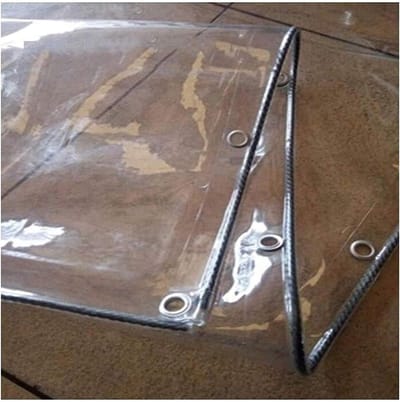 Transparant, robuust, waterdicht afdekzeil, transparant pvc, zacht glas, balkongordijn tegen bevriezen, anti-aging, broeikas, plantenafdekking, winddicht baldakijn (0,3 mm/360 g/m²)
