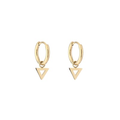 Minimalistische oorbellen driehoek - Gouden oorbellen - Dames oorbellen - Stainless steel - Nikkel vrij - 1,60 x 1 cm - Oorbellen voor kinderen - Kerst sieraden - Kerst cadeau - Sinterklaas - Cadeau voor dames - Moederdag - Valentijn