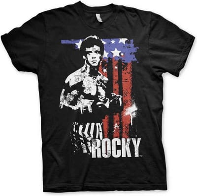 Rocky Heren Tshirt -S- American Flag Zwart