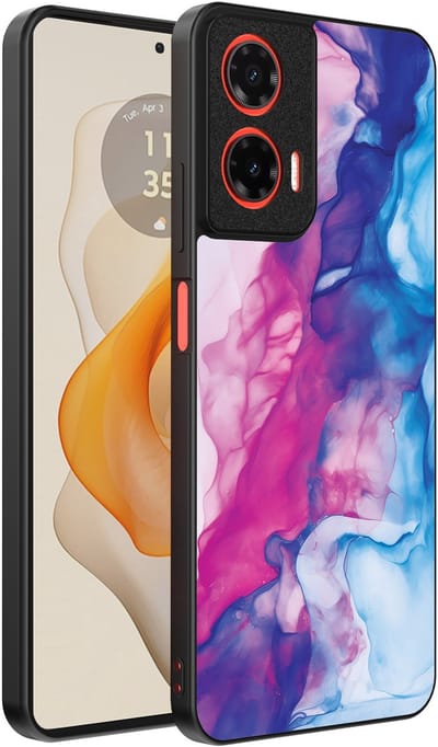 Smartphonica Telefoonhoesje Geschikt voor Motorola Moto G Stylus 2024 met Roze Blauw Marmer Opdruk - TPU Backcover Case Rose Blue Marble Design geschikt voor Motorola Moto G Stylus 2024