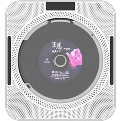 Lecteur CD portable YHS-08C Lecteur de musique CD mural Télécommande Bluetooth Radio FM Haut-parleur HiFi avec écran LED USB 3,5 mm EU Plug blanc