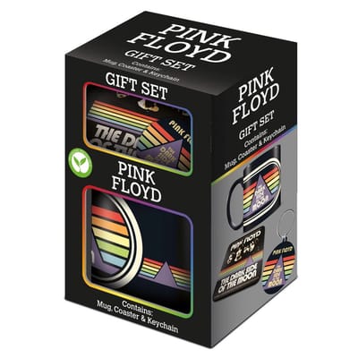 Pink Floyd Vintage Dark Side of the Moon - Onderzetter + Sleutelhanger - Giftset
