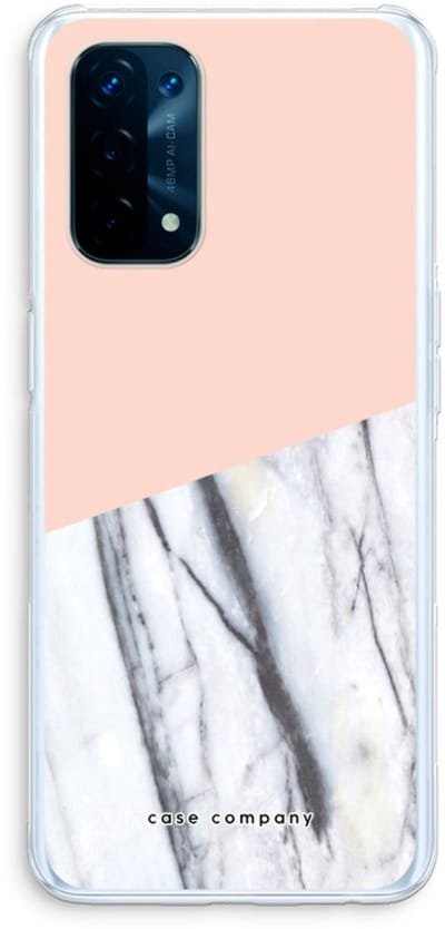 Case Company® - Hoesje geschikt voor Oppo A74 5G hoesje - A touch of peach - Soft Cover Telefoonhoesje - Bescherming aan alle Kanten en Schermrand