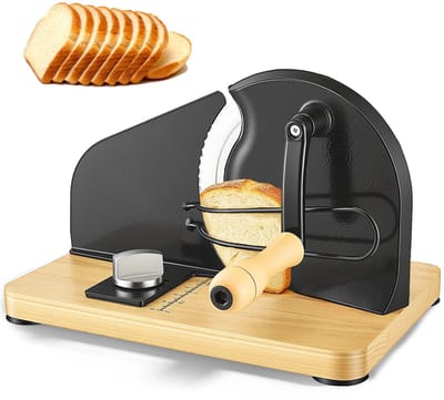 Velmio Broodsnijder - Viral Broodsnijmachine - Verstelbare Dikte - Broodsnijmachine - Hout - RVS - Wasbaar