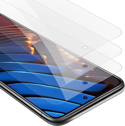 Cadorabo 3x Screenprotector geschikt voor Xiaomi POCO X3 GT - Beschermende Pantser Film in KRISTALHELDER - Getemperd (Tempered) Display beschermend glas in 9H hardheid met 3D Touch