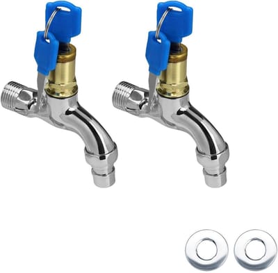 Outdoor Water Tap met Slot - Beveiligde Tuinkraan voor Anti-Diefstal Gebruik en Waterbesparing