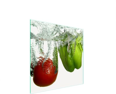 TMK ArtDeko - Beschermplaat voor Kookplaat - 50x52 cm - Glas - Paprika