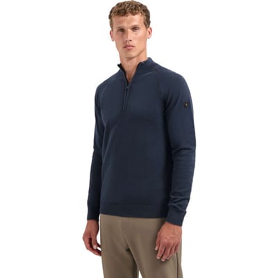 No Excess Pullover Half Zip High Collar Solid Night Maat: S | Sweaters Outlet | Heren | Blauw