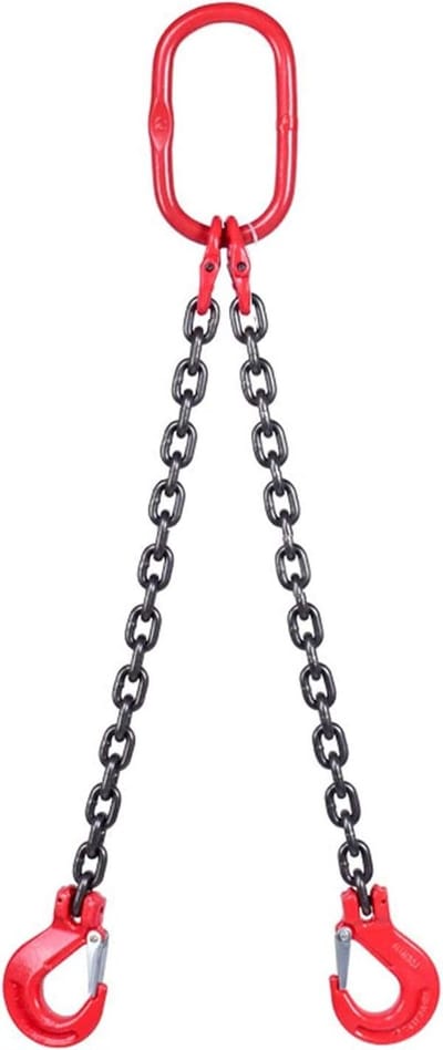 Kettingslinger - Hijsketting Dubbele Poot - Materiaal Verplaatsen - Gelegeerd Staal G80 - 2 Ton Capaciteit - Rood