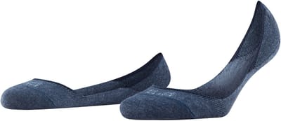 FALKE Step Medium Cut onzichtbar eenkleurig katoen footies dames blauw - maat 35-36