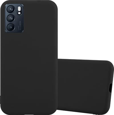 Cadorabo Hoesje geschikt voor Oppo Reno6 5G in CANDY ZWART - Beschermhoes gemaakt van flexibel TPU silicone Case Cover