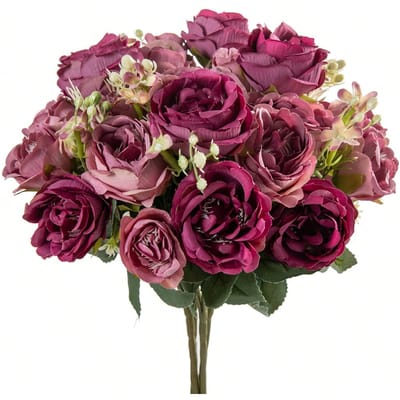 Kunstmatige Pioenrozen Zijden Hortensia Boeketten Kunstmatige Rozen Nep Planten voor Lente Herfst Decoraties, Bruiloft Vaas voor Huis, Eetkamer 1PC
