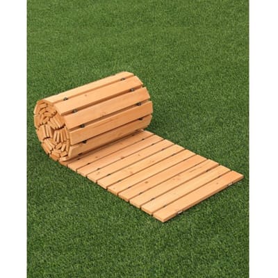 VEVOR Rollend Tuinpad 368x43 cm, Uitrolbaar Houten Pad, Uitrolbaar Buitenpad van Cederhout met Staalkabelverbinding, Houten Trappen, Tuintrappen, Decoratieve Stapstenen in de Tuin, Achtertuin, Terras