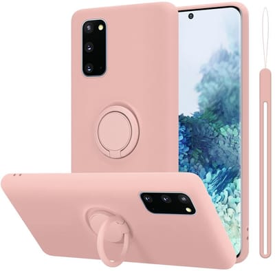 Cadorabo Hoesje geschikt voor Samsung Galaxy S20 in LIQUID ROZE - Beschermhoes van flexibel TPU silicone Case Cover met ring
