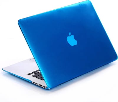 Lunso Geschikt voor MacBook Air 11 inch cover hoes - case - Glanzend Lichtblauw