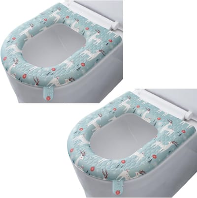 Toiletzitting hoezen - Stoelverwarmer kussen - Comfortabel zitten - Wasbaar en draagbaar - 2 stuks - Herten design