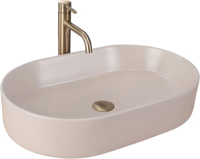 Matte Beige Wastafel op Aanrecht Keramiek 60 cm
