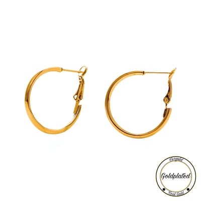 Borasi Hoops Goldplated | 2,5 cm | Goudkleurig | Oorbellen | Dames Sieraden | Cadeau Voor Haar | Luxe Geschenkzakje |