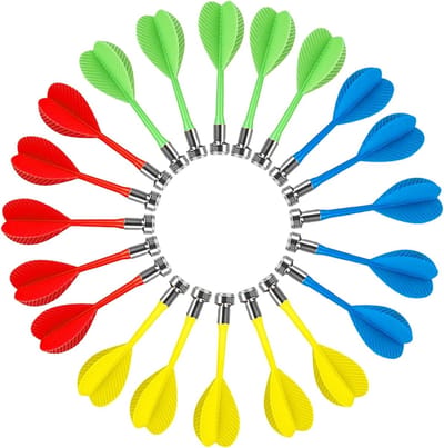 Magnetische Dartpijlen 20 Stuks - Indoor Spel Accessoires voor Gezinnen, Arcade en Bars - Kleur: Rood, Geel, Blauw, Groen, Afmetingen: 8,2 × 3 cm