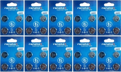 Renata - Knoopcel batterijen - CR2032 - Lithium - 3V - 40 stuks