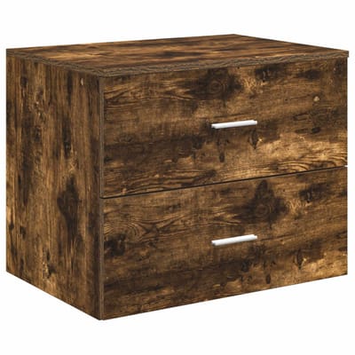 vidaXL - Wandgemonteerde - Badkamerkast - Gerookt - eiken - 62,5 - x - 44,5 - x - 50 - cm