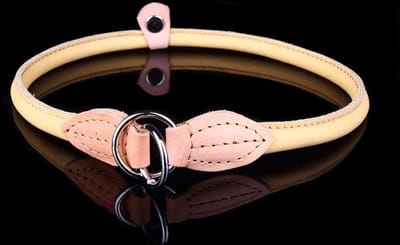 Dog's Companion Leren Sliphalsband - Lengte: 50 cm x 8 mm - Naturel