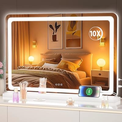 Verlichte Make-upspiegel 80 x 50 cm met Dimbare LED en Touchscreen Bediening
