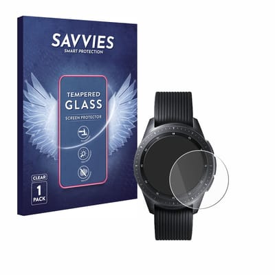 Savvies - Glas Screenprotector voor Samsung Galaxy Watch (42 mm) - Gehard Beschermglas 9H