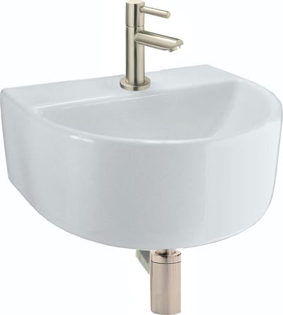 Wiesbaden Lara fonteinset 30x25x12cm met Amador kraan geborsteld staal en afvoer