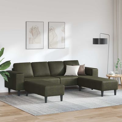 vidaXL - Woonkamerbank - 3 - st - Leger - Groen