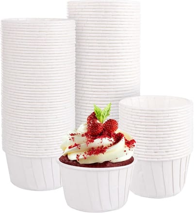 Dailygoods- Bakbekers 100 stuks - Vetvrij Papier - Muffin/Cupcake Bakvormpjes - Multifunctioneel - Weerstand tegen Hoge Temperatuur - 5 x 3,8 cm - Cupcakevormpjes