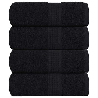 vidaXL - Washandjes - FROGN - 4 - st - 30x30 - cm - 360 - g/m² - zwart