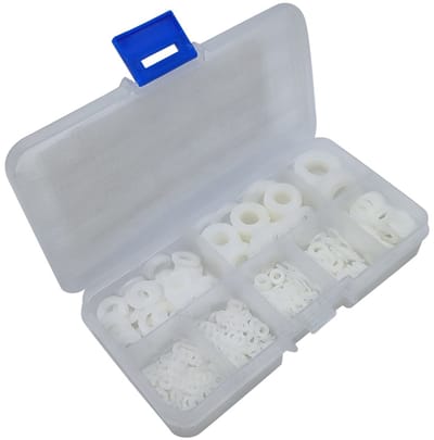 TOVBMUP Nylon sluitring - Kunststof sluitring - Platte sluitring - Modellen: M2 M2.5 M3 M4 M5 M6 M8 M10 - Rond - 520 stuks
