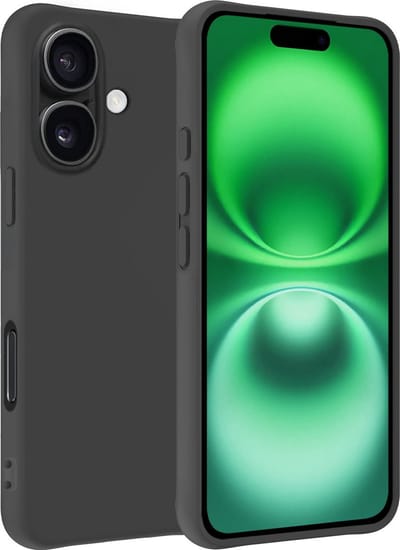 Hoesje Geschikt voor Apple iPhone 16 - Sterk & Shockproof - Hoes Cover - Siliconen Case - Zwart