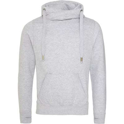 Just Hoods Cross Neck Hoodie JH021 - Heather Grey - L