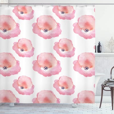 ABAKUHAUS Aquarell Douchegordijn – 175x200 cm – Roze