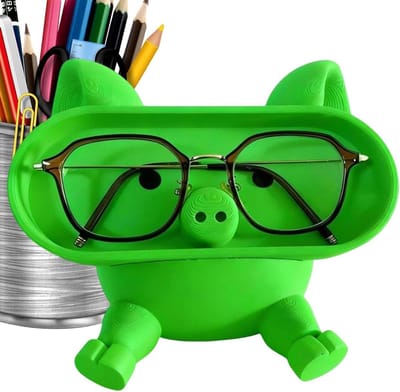 Leuke Brilhouder - Cartoon Dier - Bureau Decoratie - Dubbele Functie - 16.5x12cm - Groen