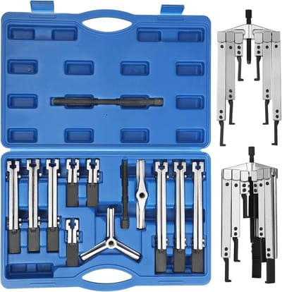 Lagertrekkerset 13-delig - Verstelbare trekker - Lagers demonteren - 2 & 3 kaken - 45-135mm breed - Zwart