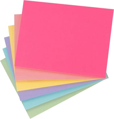 Set van 6 Grote Zelfklevende Notitieblokken, XXL 203 x 152 mm, Pastel Kleurige Plaknotities voor Herinneringen en Checklist in Kantoor, Studie en Thuis (50 Vellen Per Blok)