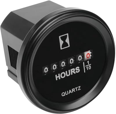 Urenteller - Motoruren teller - Onderhoud bijhouden - Waterdicht IP67 - 8-80V - Zwart