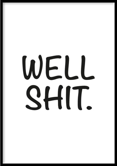 Poster Well shit - 50x70 cm - WC Poster - WALLLL - Exclusief lijst - Professioneel fotopapier