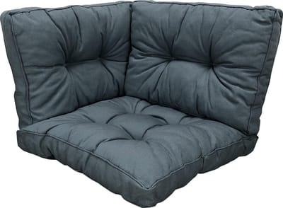 Madison - Loungekussen - Tuinkussen - Zitkussen - Rugkussen - 3-delig - 60cm x 60cm - Florance Rib Grijs