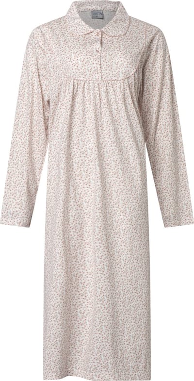 Lunatex - klassiek dames nachthemd 224177 - 100% katoen - roze - maat M