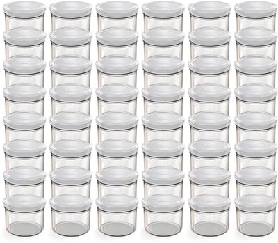 Oputec 48x 230ml inmaakpotten / voorraadpotten TO Ø 82 mm – glazen jampotten – metalen schroefdeksel wit – conservenpotten