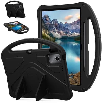 Coverup Tablethoes geschikt voor Lenovo Idea Tab Plus Hoesje - ShockProof Kids Case - Zwart