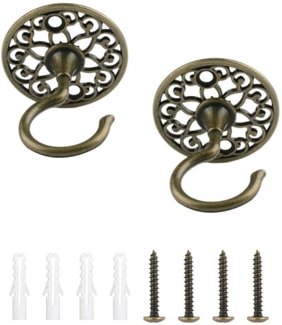 Dailygoods - Set van 2 Stevige Wandmontage Plafondhaken in Brons