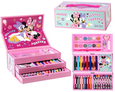 Minnie Mouse Knutseldoos Meisjes – 44-delig Tekenpakket – Kleuren & Verven met Besties Forever